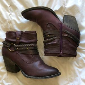 Burgundy Ankle Booties